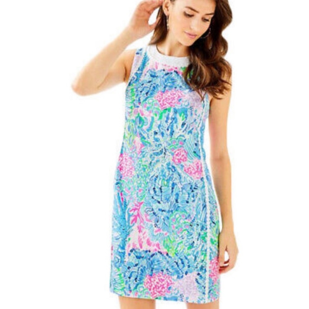 Lilly Pulitzer mila shift multi sink or swim 8 EUC - Picture 3 of 7